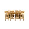 Country Oak 280cm Extending Oak Table and 8 Chelsea Brown Leather Chairs - SUMMER SALE - 7