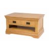 Farmhouse Oak Coffee Table with Drawer and Shelf - SUMMER SALE - 6