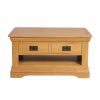 Farmhouse Oak Coffee Table with Drawer and Shelf - SUMMER SALE - 8