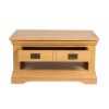Farmhouse Oak Coffee Table with Drawer and Shelf - SUMMER SALE - 9