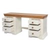 Farmhouse Country Oak Cream Painted Large Double Pedestal Dressing Table / Desk - SUMMER SALE - 10