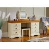 Farmhouse Country Oak Cream Painted Large Double Pedestal Dressing Table / Desk - SUMMER SALE - 2