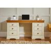 Farmhouse Country Oak Cream Painted Large Double Pedestal Dressing Table / Desk - SUMMER SALE - 5