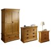 Farmhouse Oak Bedroom Furniture Set - Double wardrobe, 2 over 2 chest & 2 drawer bedside - SUMMER SALE - 2