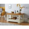 Farmhouse Cream Painted Oak Coffee Table with Shelf - SUMMER SALE - 2