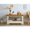 Farmhouse Cream Painted Oak Coffee Table with Shelf - SUMMER SALE - 3