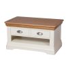 Farmhouse Cream Painted Oak Coffee Table with Drawers - SUMMER SALE - 7
