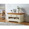 Farmhouse Cream Painted Oak Coffee Table with Drawers - SUMMER SALE - 2