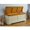 Farmhouse Cream Painted Large Fully Assembled Oak Blanket Box - SUMMER SALE - 2 Farmhouse Cream Painted Large Fully Assembled Oak Blanket Box - SUMMER SALE - 2