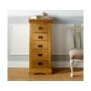 Farmhouse Country Oak 5 Drawer Tallboy Narrow Chest of Drawers - SUMMER SALE - 3