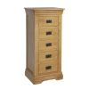 Farmhouse Country Oak 5 Drawer Tallboy Narrow Chest of Drawers - SUMMER SALE - 6