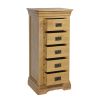 Farmhouse Country Oak 5 Drawer Tallboy Narrow Chest of Drawers - SUMMER SALE - 7