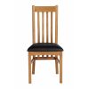 Chelsea Oak Dining Chair Brown Leather Pad - 10% OFF SUMMER SALE - 5