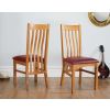 Chelsea Oak Dining Chair Red Leather Pad - £30 OFF FLASH SALE - 2