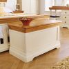 Farmhouse Country Oak Cream Painted Storage Blanket Box - SUMMER SALE - 3