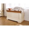 Farmhouse Country Oak Cream Painted Storage Blanket Box - SUMMER SALE - 5