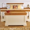 Farmhouse Country Oak Cream Painted Storage Blanket Box - SUMMER SALE - 7