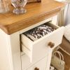 Farmhouse Country Oak Cream Painted 5 Drawer Tallboy Chest of Drawers - £20 OFF SUMMER SALE - 4