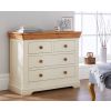 Farmhouse Country Oak Cream Painted 2 Over 2 Chest of Drawers - £60 OFF SUMMER SALE - 2