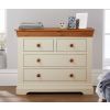 Farmhouse Country Oak Cream Painted 2 Over 2 Chest of Drawers - £60 OFF SUMMER SALE - 3