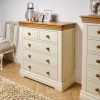 Farmhouse Country Oak Cream Painted 2 Over 3 Chest of Drawers - SUMMER SALE - 2