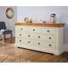 Farmhouse Country Oak Cream Painted 3 Over 4 Chest of Drawers - £140 OFF SUMMER SALE - 2
