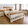 Farmhouse Country Oak Cream Painted Slatted 5 Foot King Size Bed - SUMMER SALE - 2