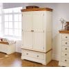 Farmhouse Country Oak Cream Painted Double Wardrobe - £50 OFF FLASH SALE - 2