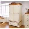 Farmhouse Country Oak Cream Painted Double Wardrobe - £50 OFF FLASH SALE - 8
