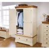Farmhouse Country Oak Cream Painted Double Wardrobe - £50 OFF FLASH SALE - 6