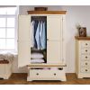 Farmhouse Country Oak Cream Painted Double Wardrobe - £50 OFF FLASH SALE - 9
