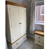 Farmhouse Country Oak Cream Painted Double Wardrobe - £50 OFF FLASH SALE - 3