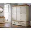 Farmhouse Country Oak Cream Painted Triple Wardrobe - £200 OFF SUMMER SALE - 2