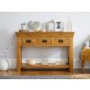 Farmhouse 3 Drawer Large Oak Console Table - £60 OFF SUMMER SALE - 3