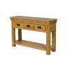 Farmhouse 3 Drawer Large Oak Console Table - £60 OFF SUMMER SALE - 6