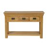 Farmhouse 3 Drawer Large Oak Console Table - £60 OFF SUMMER SALE - 7