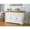 Farmhouse White Painted 140cm Large Assembled Oak Sideboard - 10% OFF SUMMER SALE - 2