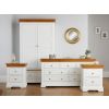 Farmhouse White Painted Oak Bedroom Set, Double Wardrobe, Large Chest of Drawers and Pair of Bedside Tables - SUMMER SALE - 2