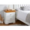 Farmhouse White Painted 2 Drawer Oak Bedside Table - £30 OFF FLASH SALE - 2