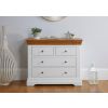 Farmhouse White Painted 2 Over 2 Oak Chest of Drawers - £50 OFF SUMMER SALE - 3