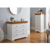 Farmhouse White Painted 2 Over 2 Oak Chest of Drawers - £50 OFF SUMMER SALE - 4