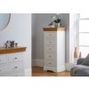 Farmhouse White Painted 5 Drawer Oak Tallboy Chest of Drawers - SUMMER SALE - 2