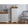 Farmhouse White Painted 5 Drawer Oak Tallboy Chest of Drawers - SUMMER SALE - 4