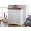 Farmhouse White Painted 2 Over 3 Oak Chest of Drawers - SUMMER SALE - 2