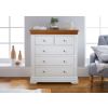 Farmhouse White Painted 2 Over 3 Oak Chest of Drawers - SUMMER SALE - 4