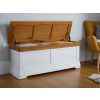 Farmhouse White Painted Large Oak Blanket Storage Box - 10% OFF SUMMER SALE - 2