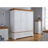 Farmhouse White Painted 3 Door Triple Wardrobe with Drawers - £200 OFF SUMMER SALE - 2