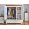 Farmhouse White Painted 3 Door Triple Wardrobe with Drawers - £200 OFF SUMMER SALE - 3