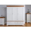 Farmhouse White Painted 3 Door Triple Wardrobe with Drawers - £200 OFF SUMMER SALE - 8