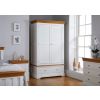 Farmhouse White Painted 2 Door Double Wardrobe with Drawer - £50 OFF FLASH SALE - 2